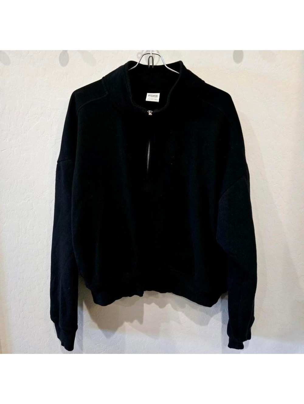 Victoria Secret Pink Black Half Zip Sweatshirt Large